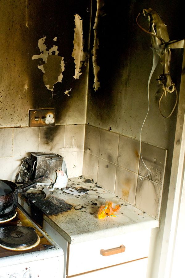image of a damaged kitchen