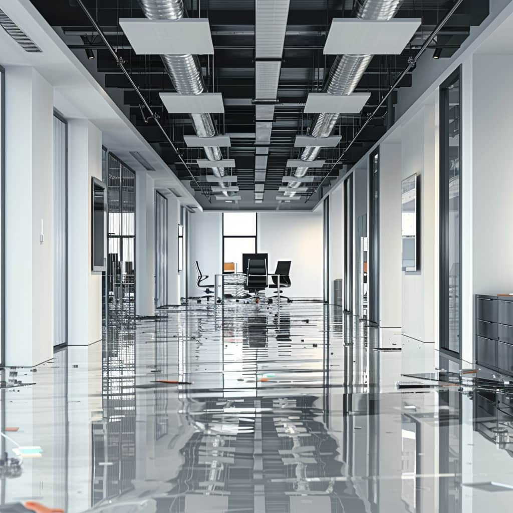 image of a flooded office