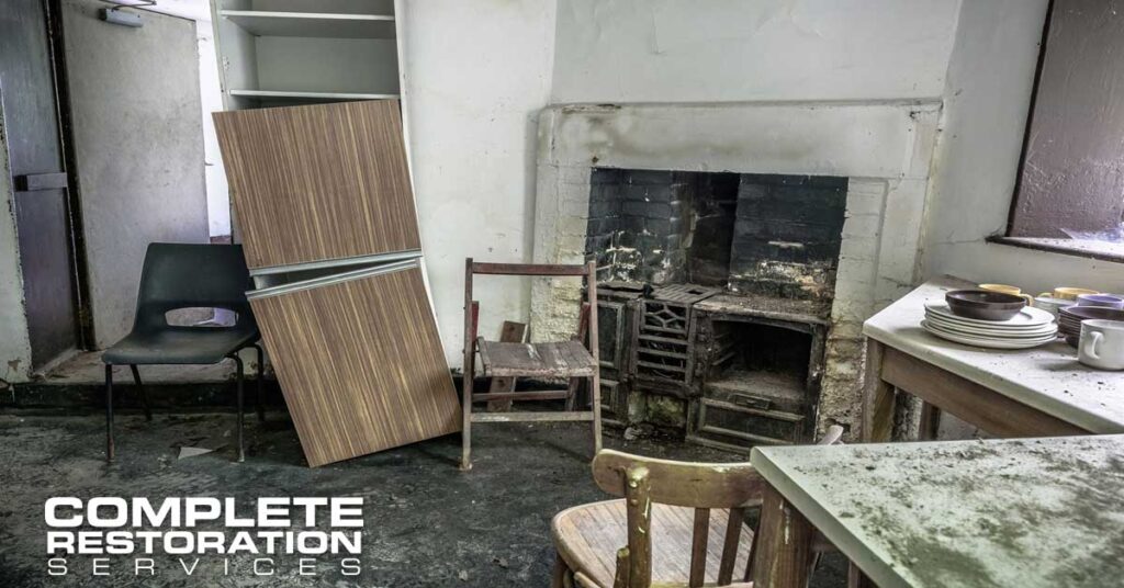 damaged interior space